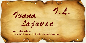 Ivana Lojović vizit kartica